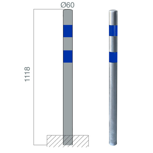 poteau protection sceller galva 60