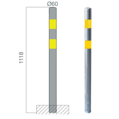 poteau protection sceller galva 60