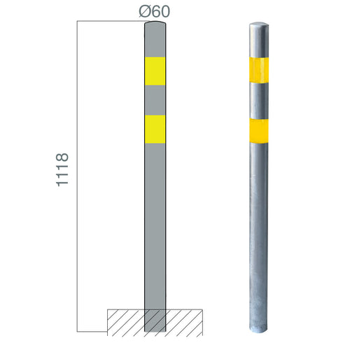 poteau protection sceller galva 60
