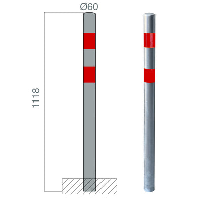 poteau protection sceller galva 60