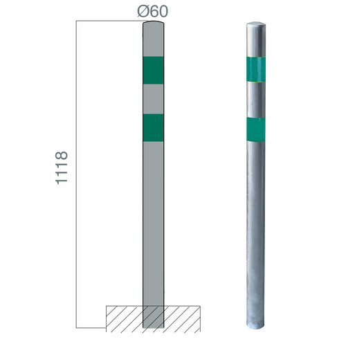 poteau protection sceller galva 60