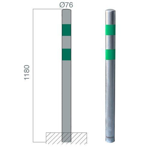 poteau protection sceller galva 76