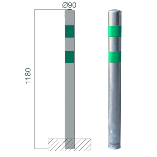 poteau protection sceller galva 90