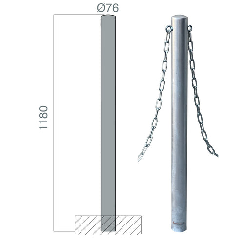 poteaux chaines carrefour 76