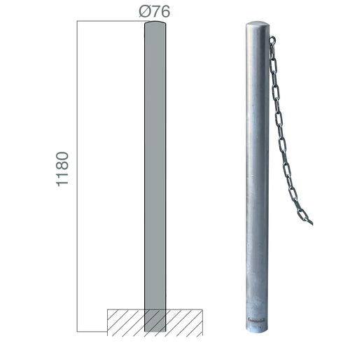 poteaux chaines carrefour 76