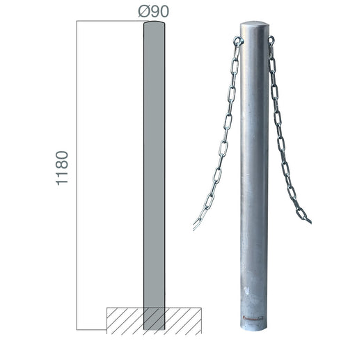 poteaux chaines carrefour 90