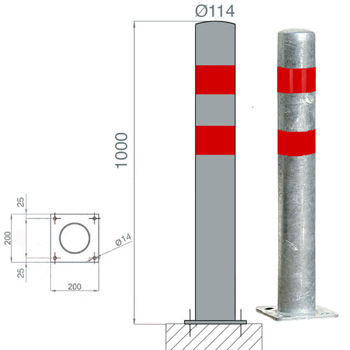 Poteau de protection acier galva EQUIPEMENTECH