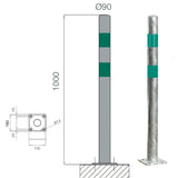 Poteaux de Protection Galva bandes Vertes