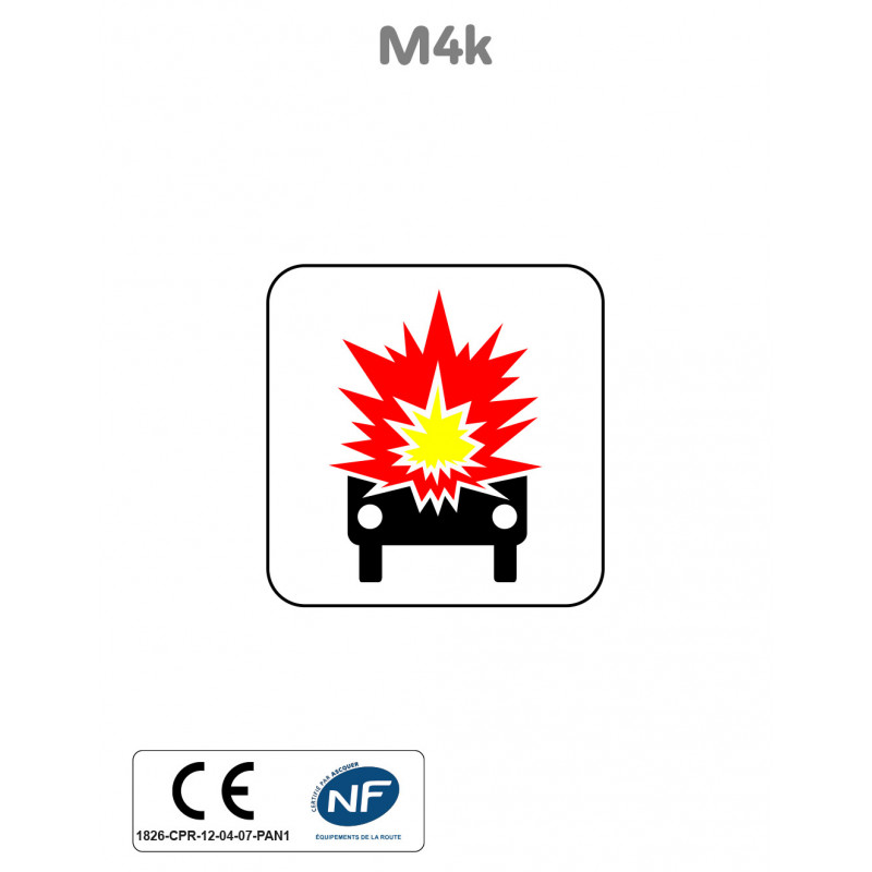 Panonceau Véhicule Transport de Marchandises Explosives ou Inflammables M4K