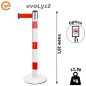 Poteau de balisage Rouge Blanc à sangle 2, 3, 4 et 5 mètres evoLys2