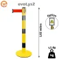Poteau de balisage Noir Jaune à sangle 2, 3, 4 et 5 mètres evoLys2