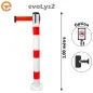 Poteau à platine Rouge/Blanc sangle 2, 3, 4 et 5 mètres evoLys2 Poteau à platine Rouge/Blanc sangle 2, 3, 4 et 5 mètres evoLys2