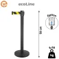 Poteau de guidage Noir à sangle 2,50 mètres ecoLine Poteau de guidage Noir à sangle 2,50 mètres ecoLine