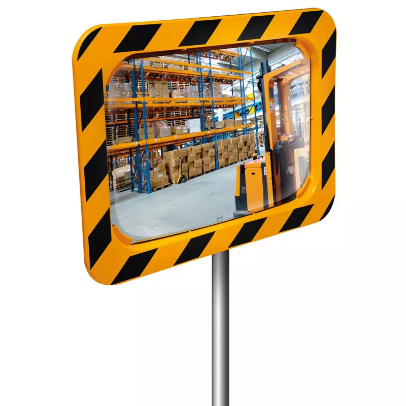 Miroir industrie de sécurité jaune noir