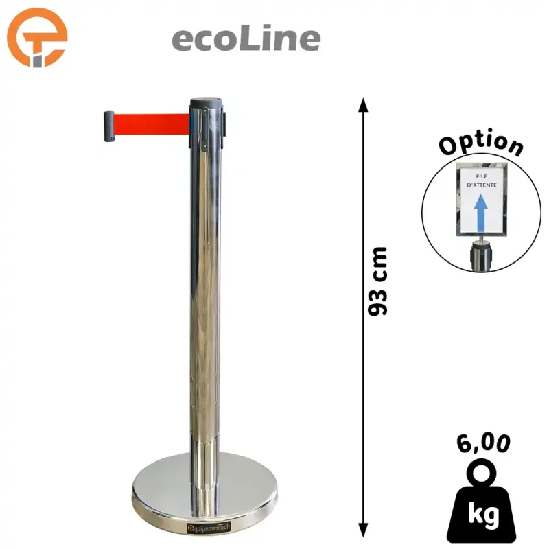 Poteau de guidage Inox à sangle 2,50 mètres ecoLine