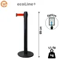 Poteau de guidage Noir à sangle 3 mètres ecoLine+