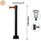 Poteau à platine Noir sangle 2, 3, 4 et 5 mètres evoLys2