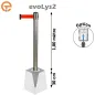 Poteau à sceller Inox brossé sangle 2, 3, 4 et 5 mètres evoLys2