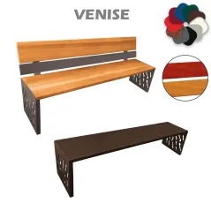 Banc Public Acier Bois Venise