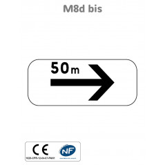 Panonceau Section de Stationnement à Droite avec Distance M8d bis