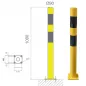 Poteau de protection jaune bandes noires à platine