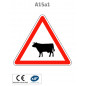 Panneau A15a1 Passage d'animaux domestiques vache