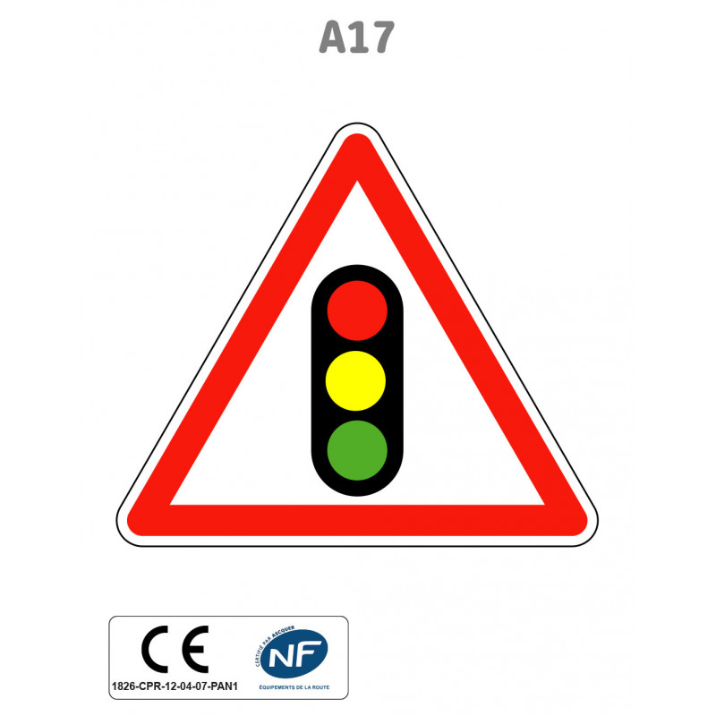 Panneau A17 Feux tricolores Panneau A17 Feux tricolores