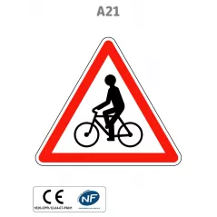 Panneau A21 Débouché de cyclistes