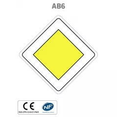 Panneau AB6 Route prioritaire