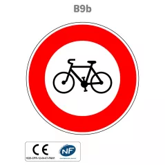 Panneau B9b Accès interdit aux cycles