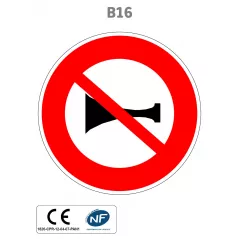 Panneau B16 Signaux sonores interdits