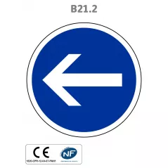 Panneau B21.2 Obligation de tourner à gauche