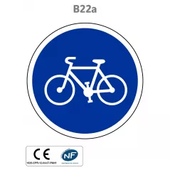 Panneau B22a Piste ou bande cyclable obligatoire