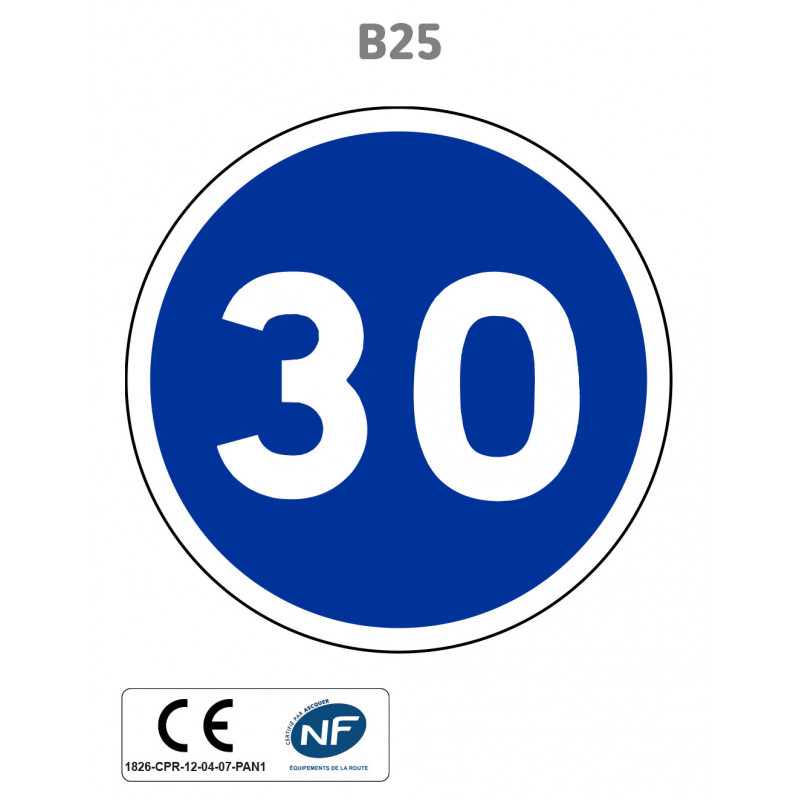 Panneau B25 Vitesse minimale obligatoire