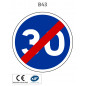 Panneau B43 Fin de vitesse minimale obligatoire