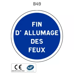 Panneau B49 Fin des autres obligations