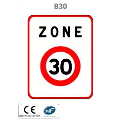 Panneau B30 Entrée dans une zone 30 km/h