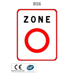 Panneau B56 Entrée de zone de circulation restreinte