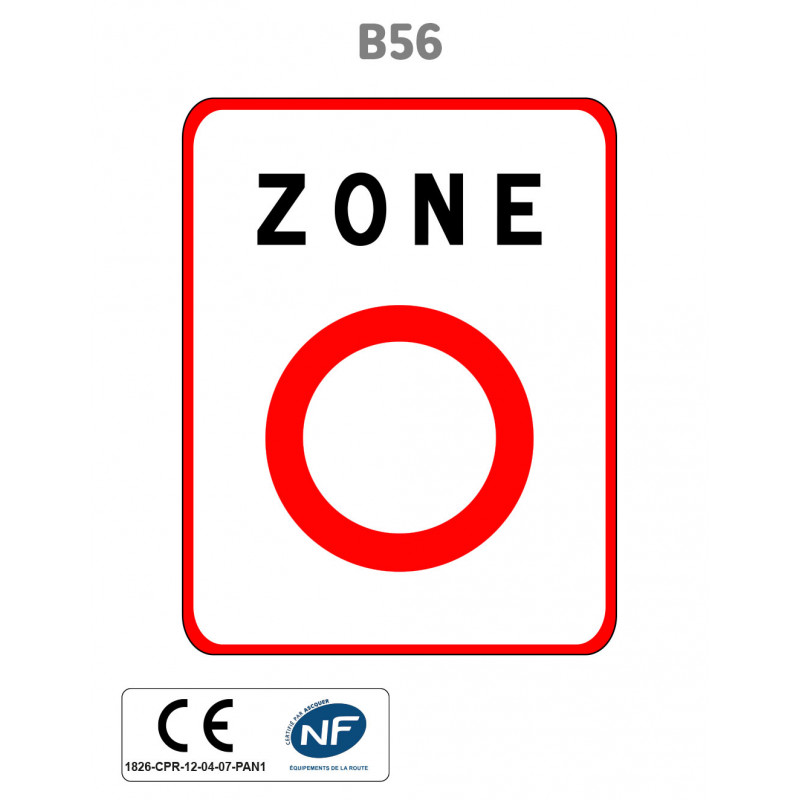Panneau B56 Entrée de zone de circulation restreinte
