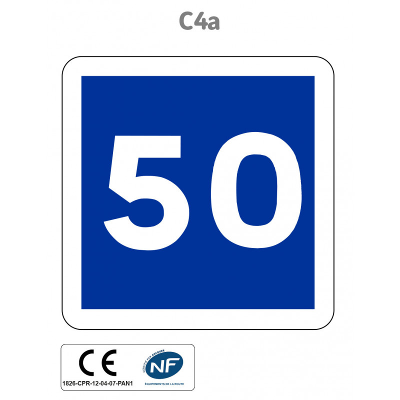 Panneau C4a Vitesse conseillée