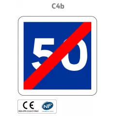 Panneau C4b Fin de vitesse conseillée