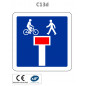 Panneau C13d Impasse avec une issue pour les piétons et les cyclistes Panneau C13d Impasse avec une issue pour les piétons et les cyclistes