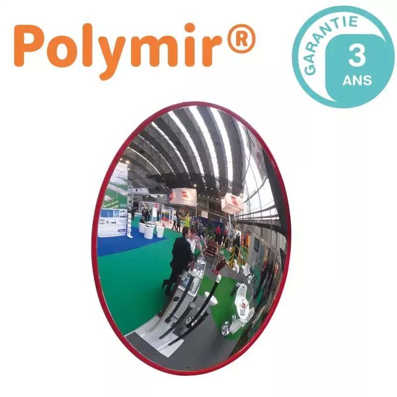Miroir routier multi-usages cadre rouge