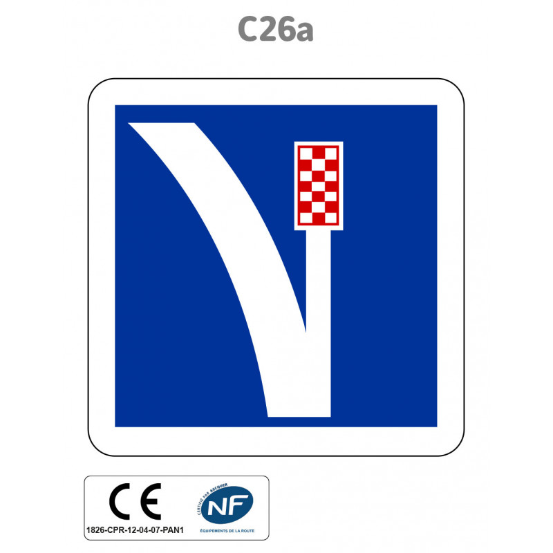 Panneau C26a Voie de détresse à droite