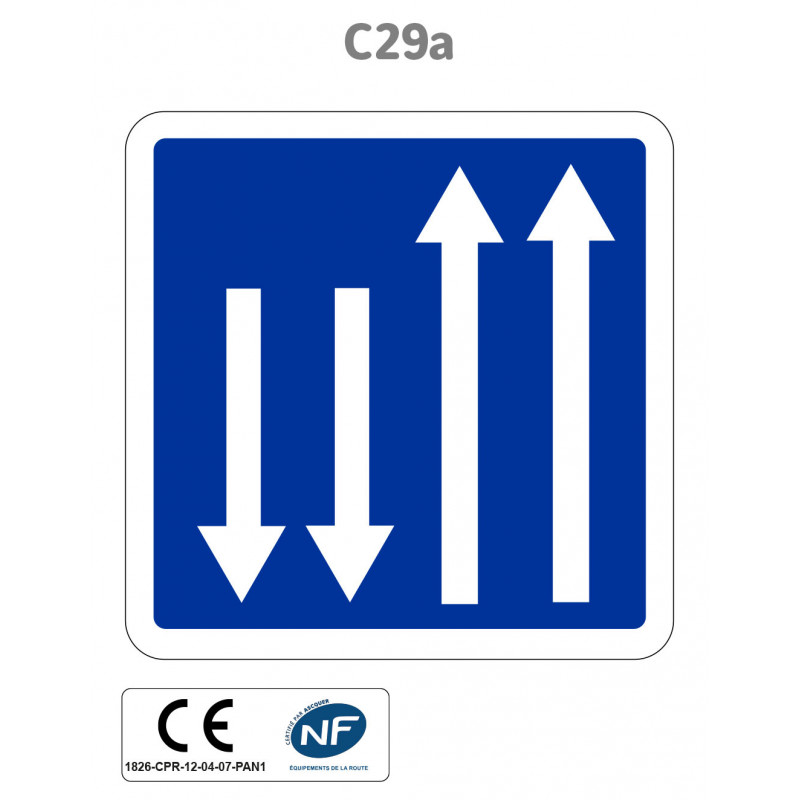 Panneau C29a Section de route à chaussées séparées