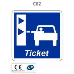 Panneau C62 Borne ticket de péage