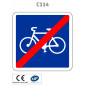 Panneau C114 Fin d'une Piste ou bande cyclable conseillée
