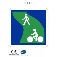 Panneau C115 Voie verte Piétons et véhicules non motorisés