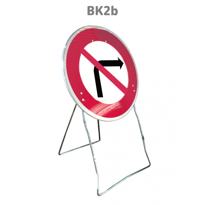 Panneau Temporaire Mobile BK2b Interdiction de tourner à droite