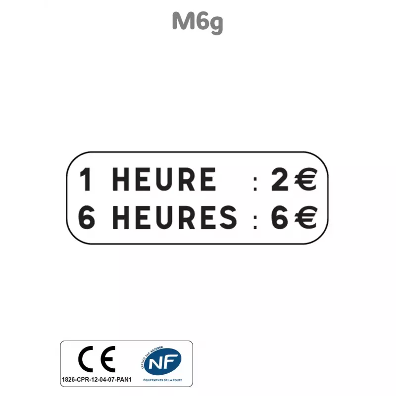 Panonceau indications diverses M6g